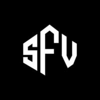 sfv lettera logo design con forma poligonale. sfv poligono e design del logo a forma di cubo. sfv modello di logo vettoriale esagonale colori bianco e nero. monogramma sfv, logo aziendale e immobiliare.