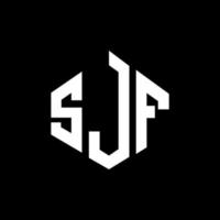 sjf lettera logo design con forma poligonale. sjf poligono e design del logo a forma di cubo. sjf modello di logo vettoriale esagonale colori bianco e nero. monogramma sjf, logo aziendale e immobiliare.
