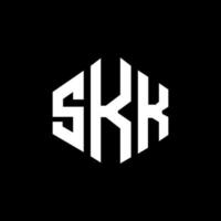 skk lettera logo design con forma poligonale. skk poligono e design del logo a forma di cubo. skk esagono vettore logo modello colori bianco e nero. monogramma skk, logo aziendale e immobiliare.