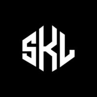 skl lettera logo design con forma poligonale. skl poligono e design del logo a forma di cubo. skl esagono logo modello vettoriale colori bianco e nero. monogramma skl, logo aziendale e immobiliare.