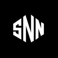 design del logo della lettera snn con forma poligonale. snn poligono e design del logo a forma di cubo. snn esagono logo modello vettoriale colori bianco e nero. monogramma snn, logo aziendale e immobiliare.