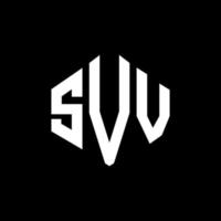 design del logo della lettera svv con forma poligonale. svv poligono e design del logo a forma di cubo. svv esagono vettore logo modello colori bianco e nero. monogramma svv, logo aziendale e immobiliare.