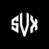 design del logo della lettera svx con forma poligonale. svx poligono e design del logo a forma di cubo. svx modello di logo vettoriale esagonale colori bianco e nero. monogramma svx, logo aziendale e immobiliare.