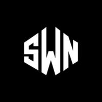 design del logo della lettera swn con forma poligonale. poligono swn e design del logo a forma di cubo. swn esagono vettore logo modello colori bianco e nero. monogramma swn, logo aziendale e immobiliare.