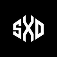design del logo della lettera sxo con forma poligonale. sxo poligono e design del logo a forma di cubo. sxo esagono logo modello vettoriale colori bianco e nero. monogramma sxo, logo aziendale e immobiliare.