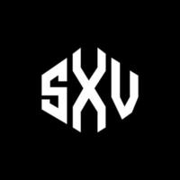 design del logo della lettera sxv con forma poligonale. sxv poligono e design del logo a forma di cubo. sxv modello di logo vettoriale esagonale colori bianco e nero. monogramma sxv, logo aziendale e immobiliare.