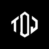 tdj lettera logo design con forma poligonale. tdj poligono e design del logo a forma di cubo. tdj modello di logo vettoriale esagonale colori bianco e nero. monogramma tdj, logo aziendale e immobiliare.