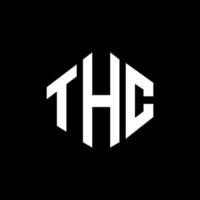 thc lettera logo design con forma poligonale. thc poligono e design del logo a forma di cubo. thc modello di logo vettoriale esagonale colori bianco e nero. thc monogramma, logo aziendale e immobiliare.