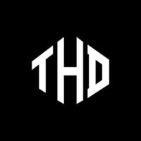 design del logo della lettera thd con forma poligonale. thd poligono e design del logo a forma di cubo. thd modello di logo vettoriale esagonale colori bianco e nero. thd monogramma, logo aziendale e immobiliare.