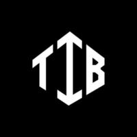 design del logo della lettera tib con forma poligonale. poligono tib e design del logo a forma di cubo. tib esagono logo modello vettoriale colori bianco e nero. monogramma tib, logo aziendale e immobiliare.