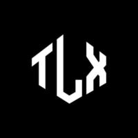 design del logo della lettera tlx con forma poligonale. tlx poligono e design del logo a forma di cubo. tlx modello di logo vettoriale esagonale colori bianco e nero. monogramma tlx, logo aziendale e immobiliare.
