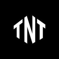 design del logo della lettera tnt con forma poligonale. tnt poligono e design del logo a forma di cubo. tnt modello di logo vettoriale esagonale colori bianco e nero. monogramma tnt, logo aziendale e immobiliare.