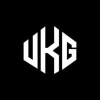 design del logo della lettera uk con forma poligonale. design del logo a forma di poligono e cubo uk. ukg esagonale modello logo vettoriale colori bianco e nero. monogramma ukg, logo aziendale e immobiliare.