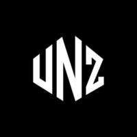 unz lettera logo design con forma poligonale. unz poligono e design del logo a forma di cubo. unz esagono vettore logo modello colori bianco e nero. monogramma unz, logo aziendale e immobiliare.