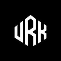 design del logo della lettera urk con forma poligonale. urk poligono e design del logo a forma di cubo. urk esagono vettore logo modello colori bianco e nero. monogramma urk, logo aziendale e immobiliare.