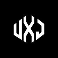 design del logo della lettera uxj con forma poligonale. uxj poligono e design del logo a forma di cubo. uxj modello di logo vettoriale esagonale colori bianco e nero. monogramma uxj, logo aziendale e immobiliare.