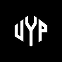 design del logo della lettera uyp con forma poligonale. uyp poligono e design del logo a forma di cubo. uyp esagonale modello logo vettoriale colori bianco e nero. monogramma uyp, logo aziendale e immobiliare.