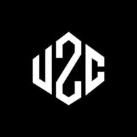 design del logo della lettera uzc con forma poligonale. uzc poligono e design del logo a forma di cubo. colori bianco e nero del modello di logo vettoriale esagonale uzc. monogramma uzc, logo aziendale e immobiliare.