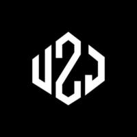 design del logo della lettera uzj con forma poligonale. design del logo a forma di poligono e cubo uzj. uzj modello di logo vettoriale esagonale colori bianco e nero. monogramma uzj, logo aziendale e immobiliare.