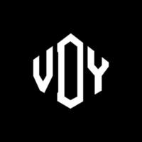 design del logo della lettera vdy con forma poligonale. vdy poligono e design del logo a forma di cubo. modello di logo vettoriale esagonale vdy colori bianco e nero. monogramma vdy, logo aziendale e immobiliare.