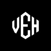 design del logo della lettera veh con forma poligonale. design del logo a forma di poligono e cubo veh. modello di logo vettoriale esagonale veh colori bianco e nero. monogramma veh, logo aziendale e immobiliare.