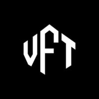 design del logo della lettera vft con forma poligonale. vft poligono e design del logo a forma di cubo. modello di logo vettoriale esagonale vft colori bianco e nero. monogramma vft, logo aziendale e immobiliare.