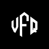 design del logo della lettera vfq con forma poligonale. vfq poligono e design del logo a forma di cubo. vfq modello di logo vettoriale esagonale colori bianco e nero. monogramma vfq, logo aziendale e immobiliare.