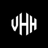 design del logo della lettera vhh con forma poligonale. vhh poligono e design del logo a forma di cubo. vhh modello di logo vettoriale esagonale colori bianco e nero. monogramma vhh, logo aziendale e immobiliare.