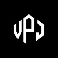 design del logo della lettera vpj con forma poligonale. design del logo a forma di poligono e cubo vpj. vpj modello di logo vettoriale esagonale colori bianco e nero. monogramma vpj, logo aziendale e immobiliare.