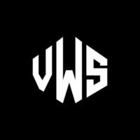 design del logo della lettera vws con forma poligonale. vws poligono e design del logo a forma di cubo. vws modello di logo vettoriale esagonale colori bianco e nero. monogramma vws, logo aziendale e immobiliare.