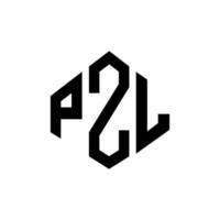 design del logo della lettera pzl con forma poligonale. pzl poligono e design del logo a forma di cubo. pzl modello di logo vettoriale esagonale colori bianco e nero. monogramma pzl, logo aziendale e immobiliare.