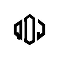 design del logo della lettera qdj con forma poligonale. qdj poligono e design del logo a forma di cubo. modello di logo vettoriale esagonale qdj colori bianco e nero. monogramma qdj, logo aziendale e immobiliare.