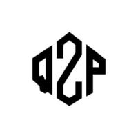 design del logo della lettera qzp con forma poligonale. qzp poligono e design del logo a forma di cubo. qzp esagono logo modello vettoriale colori bianco e nero. monogramma qzp, logo aziendale e immobiliare.