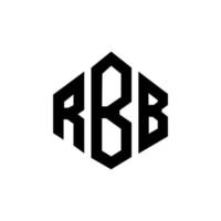 design del logo della lettera rbb con forma poligonale. poligono rbb e design del logo a forma di cubo. colore bianco e nero del modello di logo vettoriale esagonale rbb. monogramma rbb, logo aziendale e immobiliare.