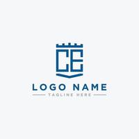 design di loghi stimolanti per le aziende dalle lettere iniziali dell'icona del logo ce. -vettori vettore
