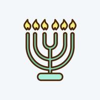 icona menorah. adatto per il simbolo della casa. stile piatto. design semplice modificabile. vettore del modello di progettazione. semplice illustrazione