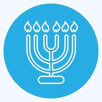 icona menorah. adatto per il simbolo della casa. stile occhi azzurri. design semplice modificabile. vettore del modello di progettazione. semplice illustrazione