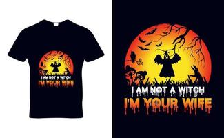 disegno del modello di t-shirt con citazioni di halloween per il giorno di halloween e il business del baccello vettore