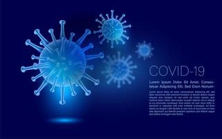 sfondo blu infezione covid-19 vettore
