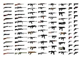 collezione di armi da fuoco realistiche vettore