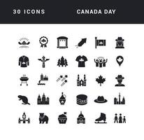 set di icone semplici del giorno del canada vettore