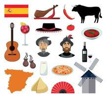 serie di illustrazioni associative spagnole vettore