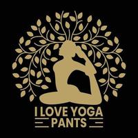 disegno della maglietta di yoga vettore
