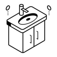 un download di un'icona della linea di lavabo vettore