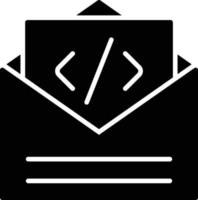 icona del glifo del codice di posta vettore