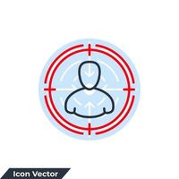 illustrazione vettoriale del logo dell'icona di caccia alla testa. modello di simbolo di reclutamento per la raccolta di grafica e web design