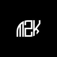 mzk lettera logo design su sfondo nero. mzk creative iniziali lettera logo concept. disegno della lettera mzk. vettore