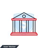 illustrazione vettoriale del logo dell'icona dell'edificio della banca. modello di simbolo bancario per la raccolta di grafica e web design