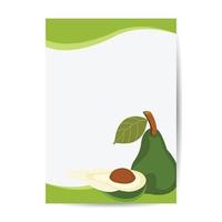 illustrazione di copertina vettoriale in stile design piatto di frutta avocado.