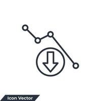 diminuzione icona logo illustrazione vettoriale. modello di simbolo di finanza del tasso di interesse per la raccolta di grafica e web design vettore
